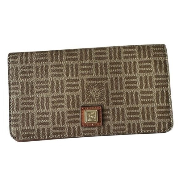 Anne Klein Clutch Walker Brown Patterned Wallet - Picture 1 of 7